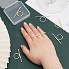 8Pcs 2 Colors Alloy Rectangle Bar Finger Ring for Women FIND-CA0007-09-3
