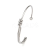 304 Stainless Steel Cuff Bangles for Women BJEW-C129-06P-2