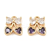 Brass Micro Pave Cubic Zirconia Charms KK-F906-11G-02-1