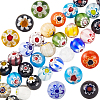 3 Strands Handmade Millefiori Glass Round Bead Strands LAMP-LT0001-16D-1