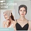 2Pcs 2 Colors Cloth Flower Printed Elastic Headbands for Girls OHAR-CY0001-16-4