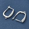 Brass Micro Pave Clear Cubic Zirconia Hoop Earring Findings KK-H532-16S-2