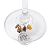 12Pcs Flat Round with Tree of Life Alloy Pendants Wine Glass Charms Sets AJEW-JO00218-3