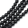 Synthetic Black Stone Bead Strands X-G-R345-4mm-35-1-1