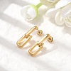 304 Stainless Steel Oval Dangle Stud Earrings EJEW-K268-41G-2