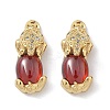 Brass Pave Cubic Zirconia Cabochons KK-G548-13G-1