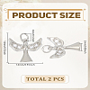 2Pcs Brass Micro Pave Grade AAA Cubic Zirconia Charms ZIRC-LP0001-42-2