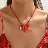 Summer Beach Porcelain Coral Fish Starfish Mushroom Pendant Cotton Cord Necklaces FS-WGEA949-01-3