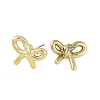 Bowknot CCB Plastic Stud Earrings for Women EJEW-Q382-07G-2