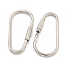 Non-Tarnish 304 Stainless Steel Screw Carabiner Lock Charms LS-STAS-C092-06P-2