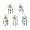 5Pcs 5 Styles Synthetic Turquoise Dyed Big Pendants PALLOY-JF02310-01S-1
