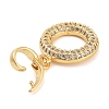 Brass with Cubic Zirconia Pendants KK-G496-08G-2