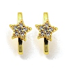 Rack Plating Brass Micro Pave Clear Cubic Zirconia Connector Charms KK-F864-04G-1