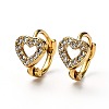 Brass Micro Pave Clear Cubic Zirconia Huggie Hoop Earrings EJEW-H121-10G-1