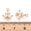 Brass Pave Clear Cubic Zirconia Connector Charms X-KK-T078-03G-03-3
