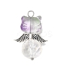8Pcs 8 Colors Glass Beaded Pendants PALLOY-JF04426-3