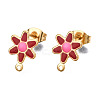 304 Stainless Steel Enamel Stud Earring Findings STAS-T052-43G-05-1