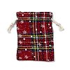 Christmas Theme Rectangle Jute Bags with Jute Cord LS-ABAG-E006-01C-2