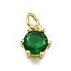 Brass Pave Cubic Zirconia Pendants KK-V002-23G-06-1