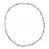 925 Sterling Silver Pave Colorful Cubic Zirconia Tennis Necklaces for Women NJEW-C096-01B-P01-4
