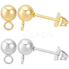 40Pcs 2 Style 202 & 304 Stainless Steel Round Ball Stud Earring Findings STAS-BBC0004-80-1