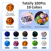 100Pcs 10 Colors Handmade Polymer Clay Rhinestone Beads RB-TA0001-19-4