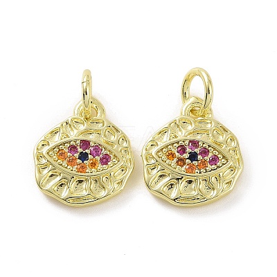 Brass Micro Pave Cubic Zirconia Charms KK-E068-VF077-1