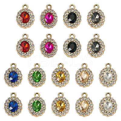 18Pcs 9 Colors UV Plating Alloy Pendants ALRI-TA0001-20-1