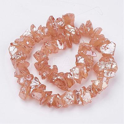 Electroplated Natural Quartz Crystal Bead Strands G-F336-06-1