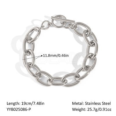 304 Stainless Steel Cable Chain Bracelets for Women HO5603-2-1