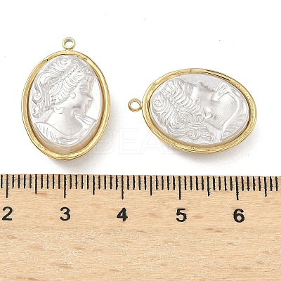 304 Stainless Steel with ABS Plastic Pearl Pendants STAS-G371-11G-1
