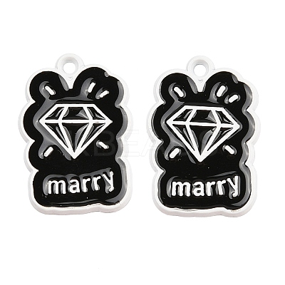 Spray Painted Alloy Pendants PALLOY-R451-01-1