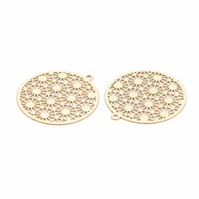 Rack Plating 201 Stainless Steel Filigree Pendants X-STAS-T057-43G-1