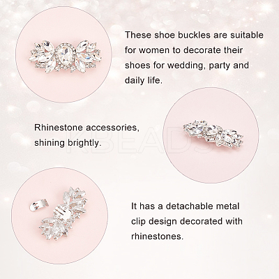 2Pcs Alloy Rhinestone Shoe Decorations AJEW-FG0003-73B-1