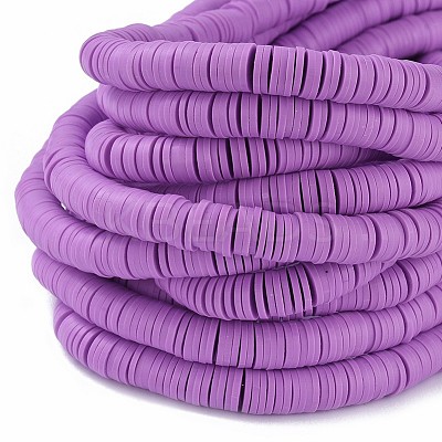Flat Round Handmade Polymer Clay Beads LS-CLAY-R067-8.0mm-01-1