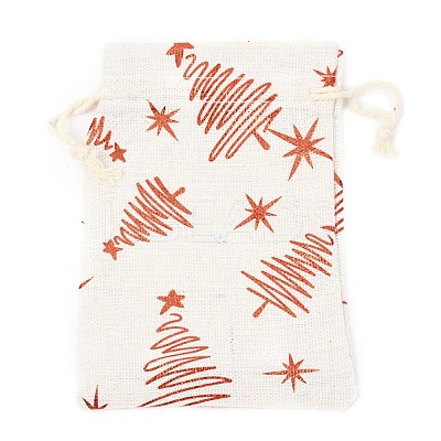 Christmas Theme Cotton Fabric Cloth Bag X-ABAG-H104-B-1