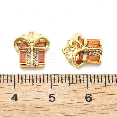 Brass Micro Pave Cubic Zirconia Pendants KK-U049-01G-1