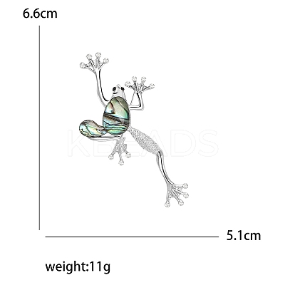Retro Creative Abalone Shell Frog Brooch LS-PW-WG0F18B-01-1