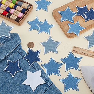 4Sets 4 Colors Polyester Embroider Thread Sew On Patches PATC-FG0003-53-1