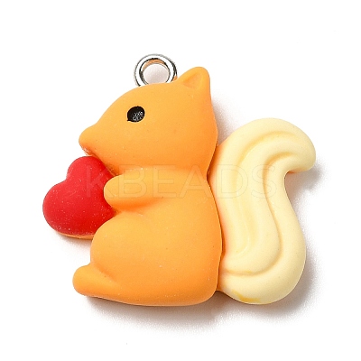 Autumn Theme Opaque Resin Pendants RESI-L038-03P-03-1