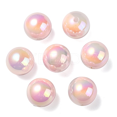 UV Plating Rainbow Iridescent Opaque Acrylic Beads OACR-C007-01H-1