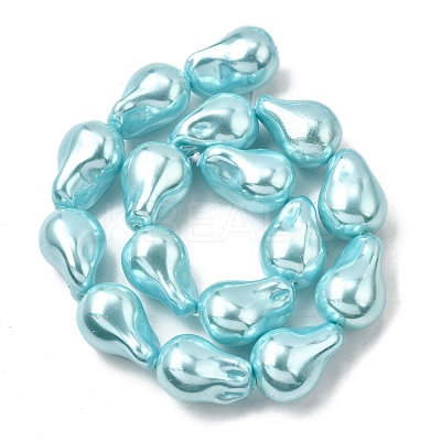 Electroplate Opaque Glass Imitation Pearl Beads Strands EGLA-K063-01F-1