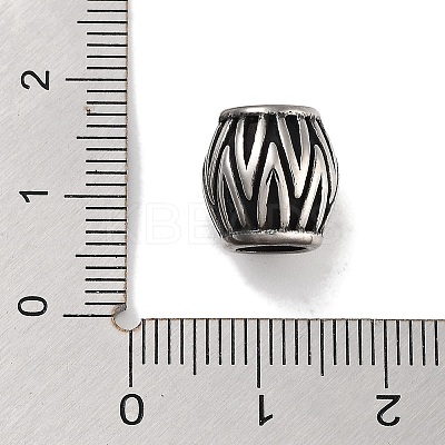 Retro 304 Stainless Steel European Beads STAS-L274-019AS-1