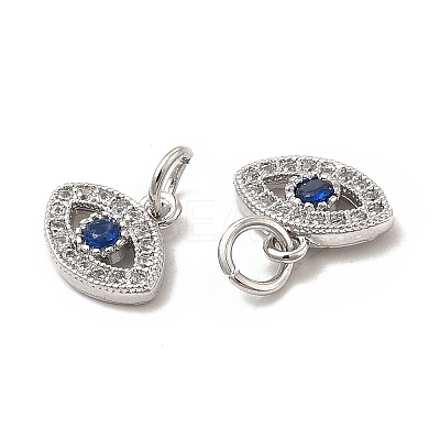 Brass Micro Pave Cubic Zirconia Charms KK-E068-VB243-1