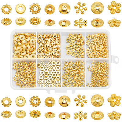 320Pcs 8 Styles Tibetan Style Alloy Spacer Beads FIND-SC0020-27-1
