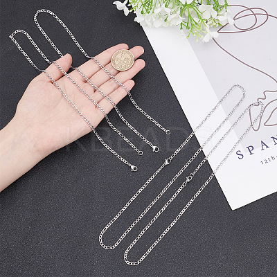 304 Stainless Steel Figaro Chain Necklaces NJEW-UN0001-29P-1