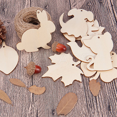 Wood Pendants and Jute Twine DIY-PH0018-13-1