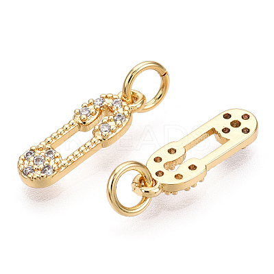 Brass Micro Pave Cubic Zirconia Charms ZIRC-F132-06G-1