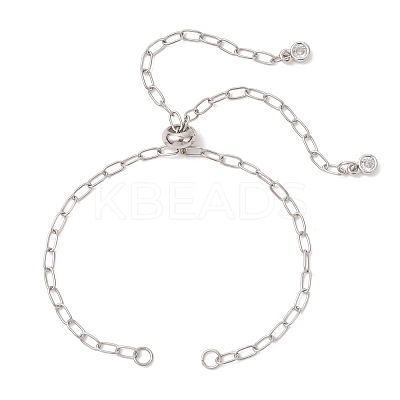 2.5MM 304 Stainless Steel Paperclip Chain Slider Bracelet Making AJEW-JB01557-02-1