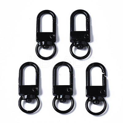 Spray Painted Eco-Friendly Alloy Swivel Snap Hooks Clasps PALLOY-T080-02A-NR-1
